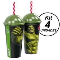 Kit 4 Copos do Hulk de Orelha Festa Infantil Decoração Lembrancinha Aniversário