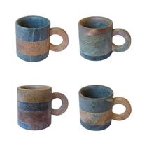 Kit 4 Copos Dose Café Pedra Sabão C/ Alças Presente Dia Mães