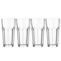 Kit 4 Copos Facetados Vidro 330ml Class Home Vintage