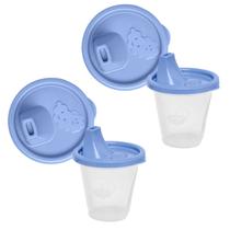 Kit 4 Copos Infantil Azul Com Bico Dosador 245ml 10,5x8 Cm Kit 4 Copos Infantil Azul Com Bico Dosador 245ml 10,5x8 Cm