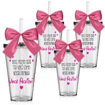 Kit 4 Copos Lembrancinha Personalizada Daminha - Você Aceita Kit 4 Copos Lembrancinha Personalizada Daminha - Você Aceita