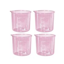 Kit 4 Copos Medidor Multiuso 100ml Com Bico Dosador Rosa Kit 4 Copos Medidor Multiuso 100ml Com Bico Dosador Rosa