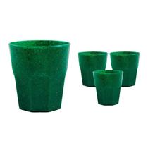Kit 4 Copos Mini Roma Fibra Madeira Verde 300Ml