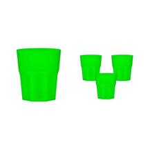 Kit 4 Copos Mini Roma Verde Neon 300Ml Plástico Premium