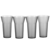 Kit 4 Copos Preto Plástico Resistente Moda do Chef Kit 4 Copos Preto Plástico Resistente Moda do Chef