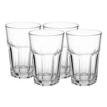 Kit 4 Copos Resistentes de Vidro Para Vitamina e Suco 350ML