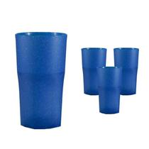 Kit 4 Copos Roma Fibra Madeira Green Colors Azul 360Ml