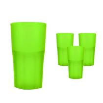 Kit 4 Copos Roma Verde Neon 360Ml Plástico Premium