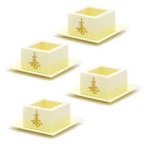 Kit 4 Copos Sake Massu Ideograma Japonês Cor Creme 65Ml Kit 4 Copos Sake Massu Ideograma Japonês Cor Creme 65Ml