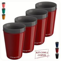 Kit 4 Copos Térmico Munique 350ML Parede Dupla Multiuso Unitermi Cerveja Café Chá Suco Drinks