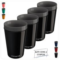 Kit 4 Copos Térmico Munique 350ML Parede Dupla Multiuso Unitermi Cerveja Café Chá Suco Refrigerante