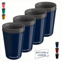 Kit 4 Copos Térmico Munique 350ML Parede Dupla Multiuso Unitermi Cerveja Café Chá Suco Refrigerante
