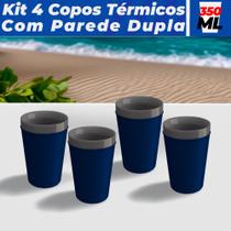 Kit 4 Copos Térmico Munique 350ml Unitermi Cerveja Drink Café