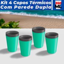 Kit 4 Copos Térmico Munique 350ml Unitermi Cerveja Drink Café