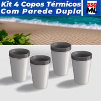 Kit 4 Copos Térmico Munique 350ml Unitermi Cerveja Drink Café