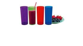 Kit 4 Copos Tubo Long Drink Acrílico Transparente 300ml ( 42527 )