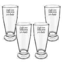 Kit 4 Copos Tulipa Cerveja Acrílico Personalizado