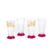 Kit 4 Copos Tulipas Taças Acrilico Base Vermelha 400ml Moda do Chef Kit 4 Copos Tulipas Taças Acrilico Base Vermelha 400ml Moda do Chef