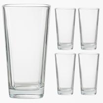 Kit 4 Copos Vidro 260ml Transparente Venice Água Suco Moderno