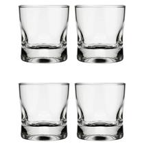 Kit 4 Copos Whisky Drink Luxo Vidro Amassadinho Nadir 250ml