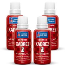 Kit 4 Corante Líquido Xadrez Sherwin Williams Tintas Bisnaga Pigmento Cores Parede Base Dágua 50ml
