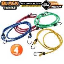 Kit 4 Corda Elástica com Gancho de Aço 2,00m x 8mm Fertak