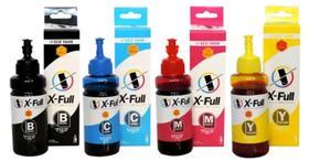 Kit 4 Cores Tinta Corante X-full Ultra Para Impressora Bulk