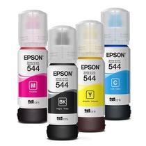 Kit 4 Cores Tinta Epson 544 T544 Original para Ecotank L3110 L3150 L3160 L3250 L5190 Preto Ciano Amarelo Magenta 4x65ml