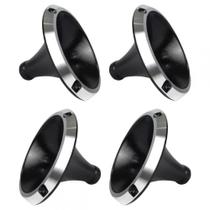 Kit 4 Corneta Cone Curto Rosca Bocal Alumínio Preta 14-25 Som