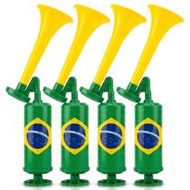 Kit 4 Cornetas Buzinas De Ar Do Brasil Som Alto Para Copa Do Mundo 2026