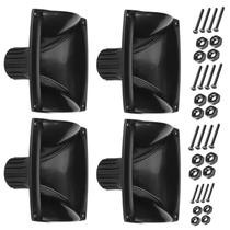 Kit 4 Cornetas LC 07-DH200 Retangular Com Parafusos Preta