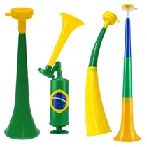 Kit 4 Cornetas Retráteis E Curva Buzina De Ar Do Brasil Para Copa Do Mundo