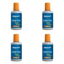 Kit 4 Corretivo líquido branco Mercur 18ml à base de água