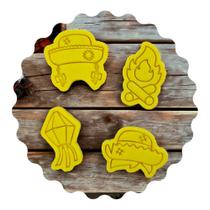 Kit 4 cortador Biscoito Festa Junida Chapéu Balão