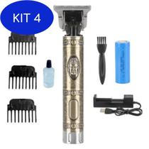 Kit 4 Cortador Cabelo Barba Hair Stylo Recarregável Sem Fio