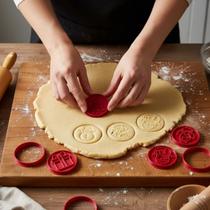 Kit 4 Cortador Model Forma de Biscoito Cooike Bolo Decoração Natal