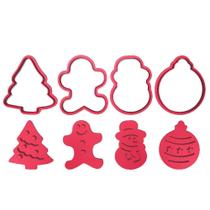 Kit 4 cortadores Arvore Natal Gingerbread Boneco Bola