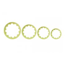 Kit 4 Cortadores Babado P Amarelo para Massas Bluestar
