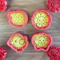 Kit 4 Cortadores Borboleta Joaninha Passarinho Flor