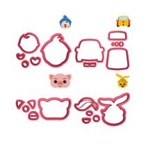 Kit 4 Cortadores Circo Carro Coelha Porco Plim Plim