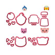 Kit 4 Cortadores Circo Carro Gata Porco Plim Plim