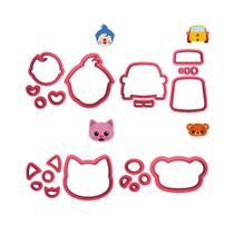 Kit 4 Cortadores Circo Carro Gata Urso Plim Plim