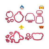 Kit 4 Cortadores Circo Carro Pássaro Urso Plim Plim