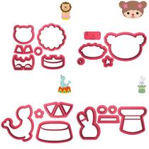 Kit 4 Cortadores Circo Leão Palhacinha Foca Coelho