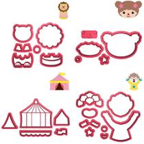 Kit 4 Cortadores Circo Leão Palhacinha Tenda Palhaço