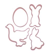Kit 4 Cortadores de Biscoito Pascoa Dois Coelhos Kit 4 Cortadores de Biscoito Pascoa Dois Coelhos