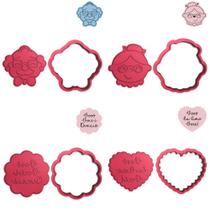 Kit 4 cortadores Dia dos Avós Vovó Vovô Frases Fofas Kit 4 cortadores Dia dos Avós Vovó Vovô Frases Fofas