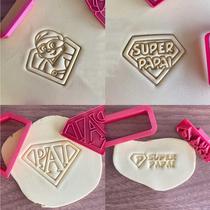 Kit 4 Cortadores Dia dos Pais Super Papai Herói