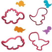 Kit 4 Cortadores Dino Trex Estegossauro Triceratops