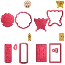 Kit 4 Cortadores Encanto Mirabel Porta Borboleta Vela Kit 4 Cortadores Encanto Mirabel Porta Borboleta Vela